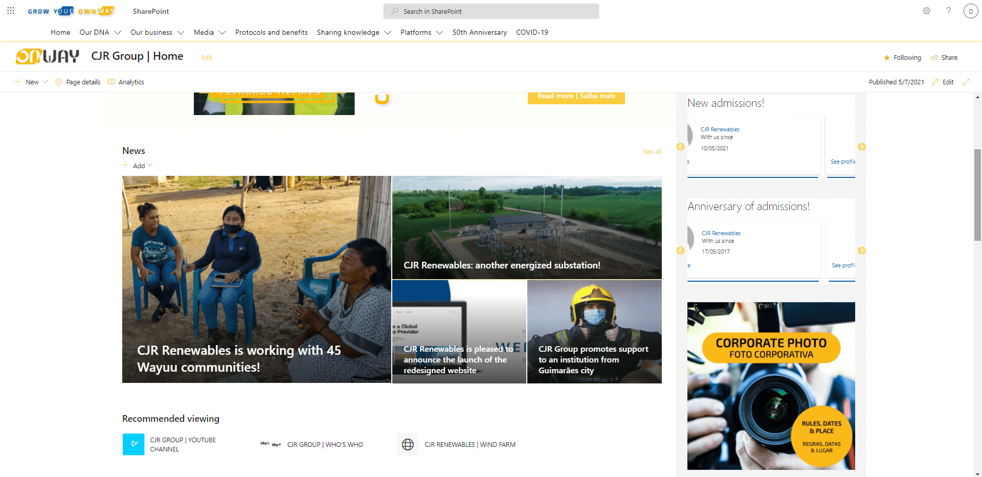 CJR intranet intro