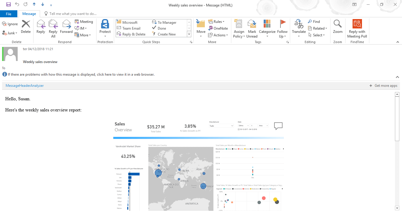 Power BI report in email