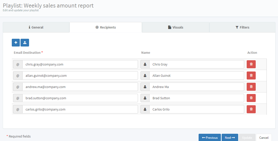 Sending different data from PowerBI Robots