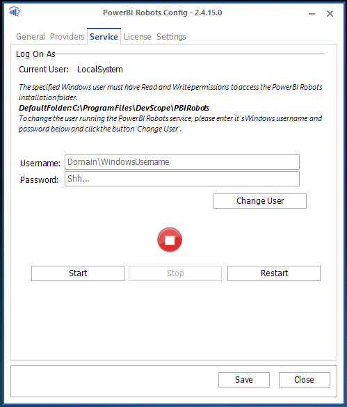 Report Automation System with PowerBI Robots - Service not running