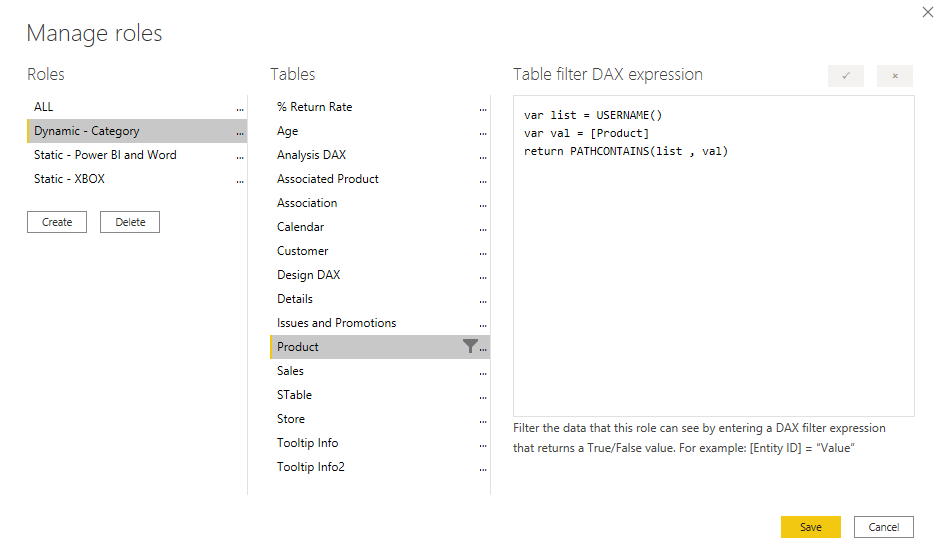 PowerBI Portal 101 -roles