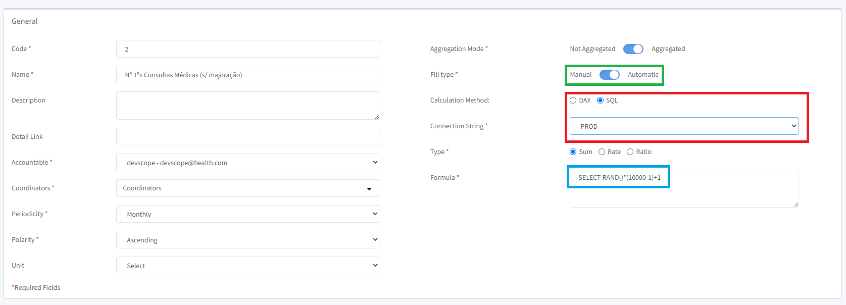 How to configure automatic KPIs in PowerBI Scorecards - configuring SQL