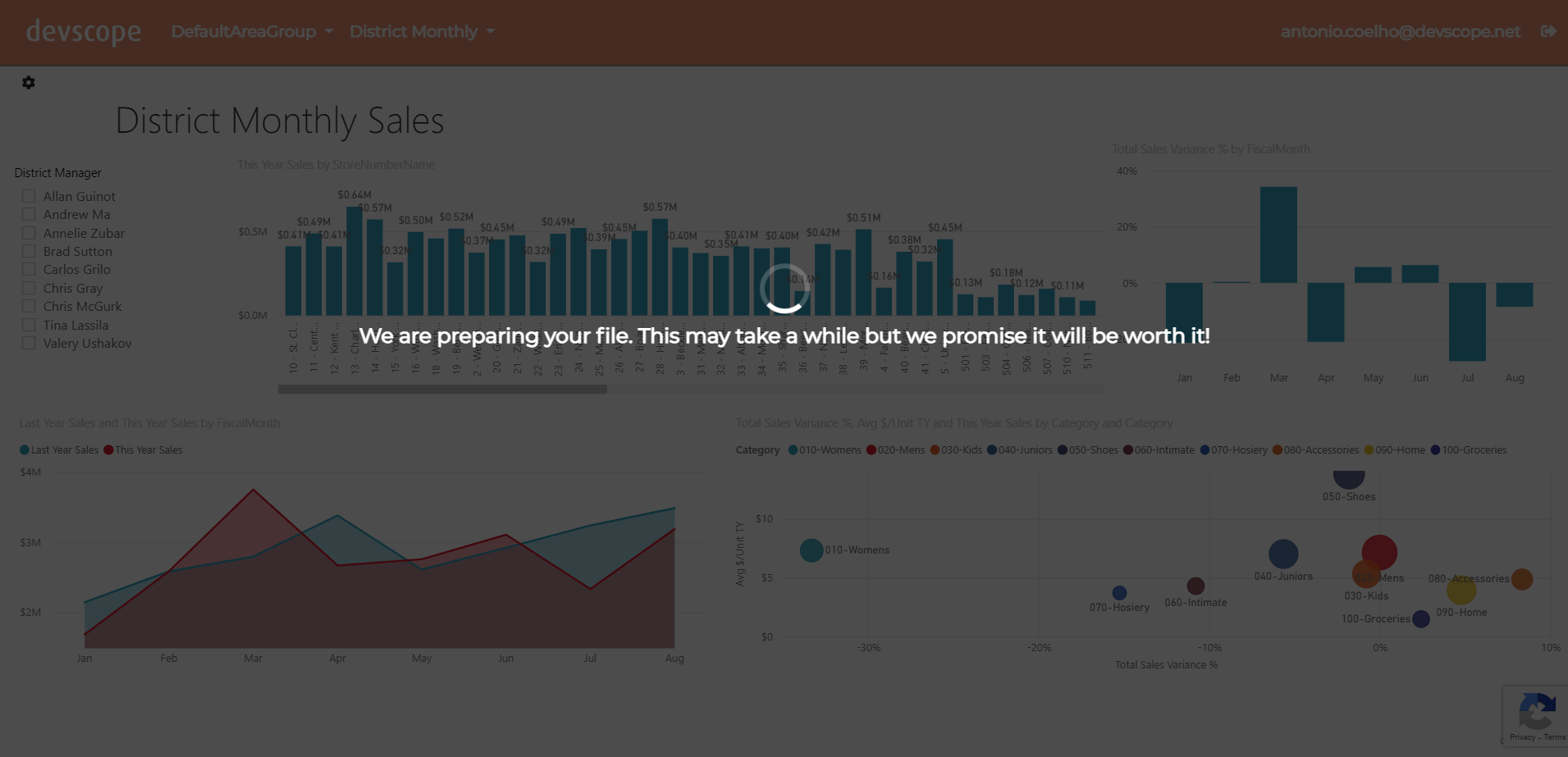 Waiting for a Power BI report in PowerBI Portal