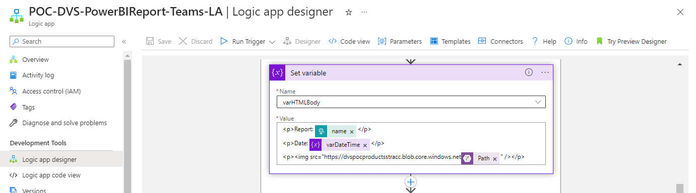 How to set up a Power BI report automation system for Teams 6.1