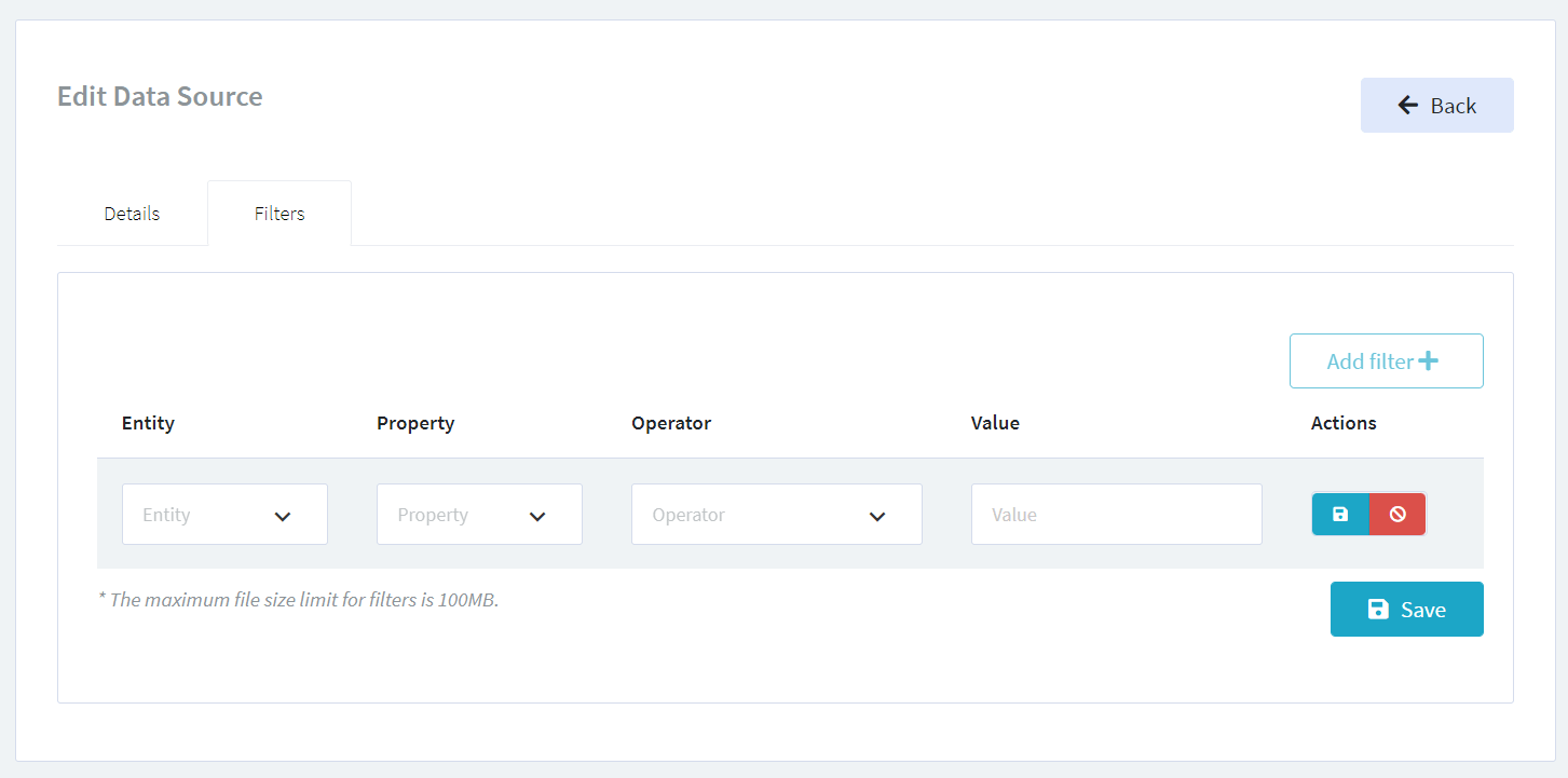 Adding filters to a data source in PowerBI Data Portal