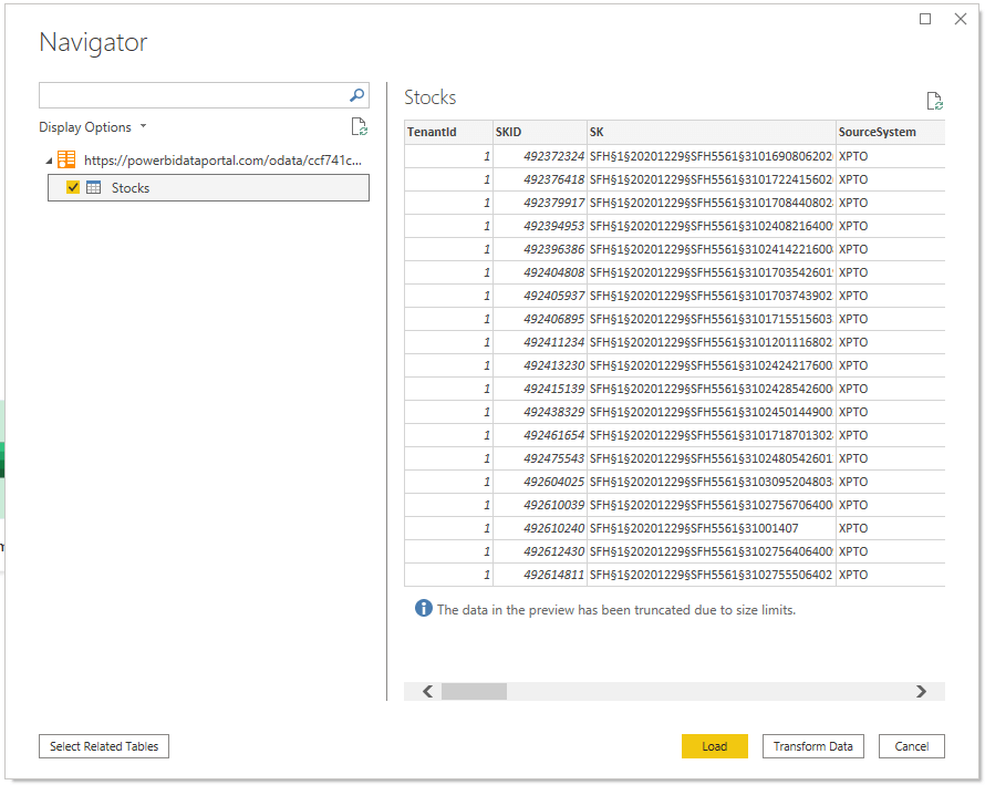 Loading data into Power BI Desktop