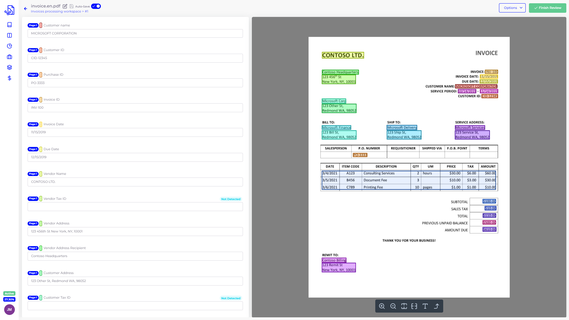 Process Invoices and Receipts with SmartDocumentor Cloud - Review station