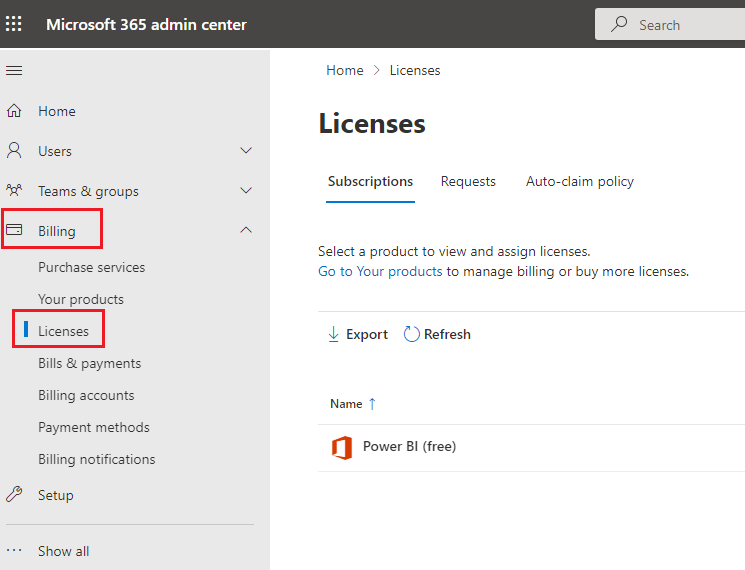 Assigning licenses for visuals