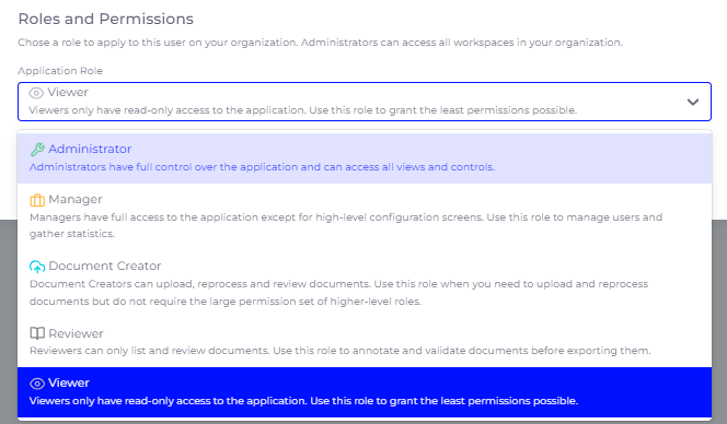 Setting user roles in SmartDocumentor Cloud