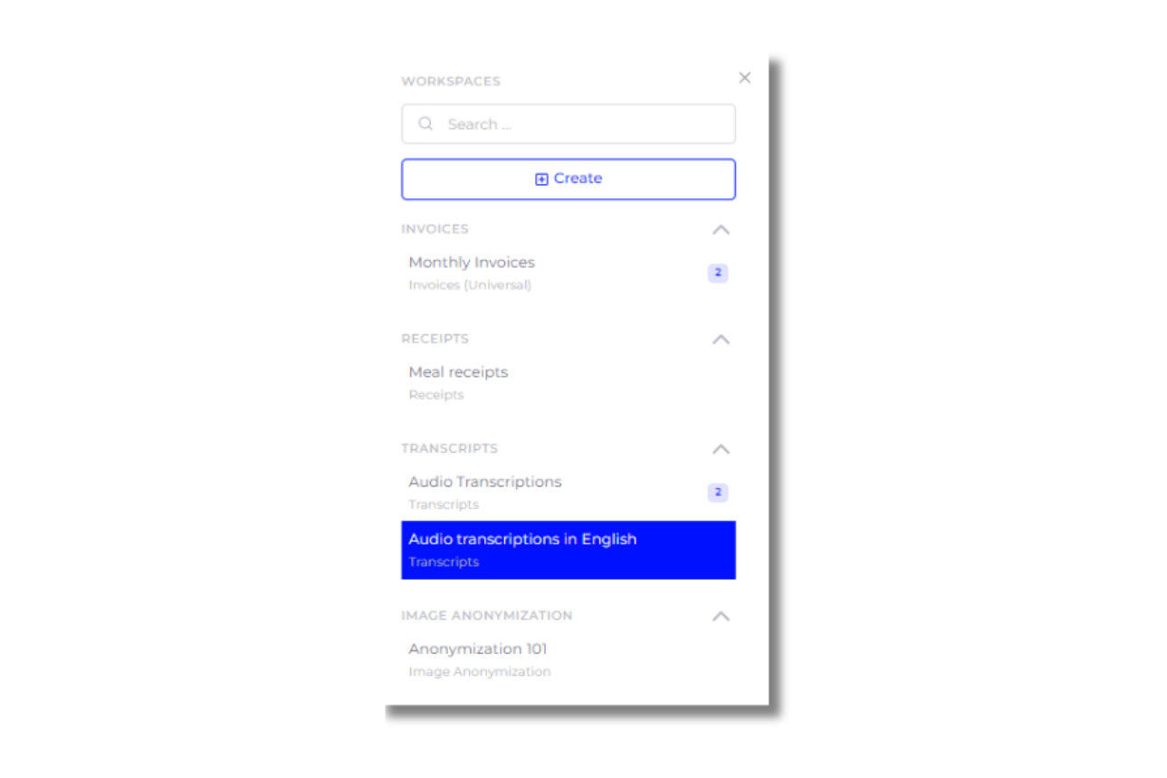 Workspaces in SmartDocumentor Cloud dropshadow